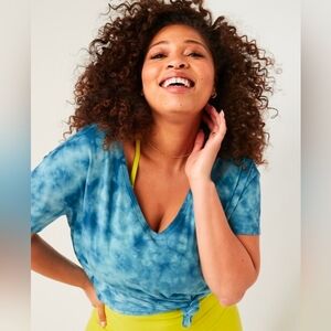 Old Navy 'The Easy Tee' Tie-Dye Blue V-Neck, sz S